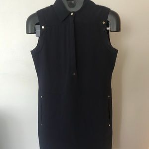 Calvin Klein Navy Dress with Gold Button Detail